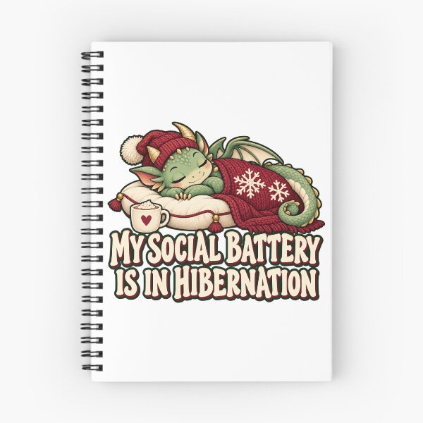 Item preview, Social Battery Hibernation Cozy Winter Dragon Humor designed and sold by mayank2401.