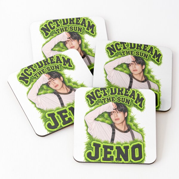 Item preview, Lee Jeno The Sun Fuzzy Black Green Portrait designed and sold by Valeree Store.