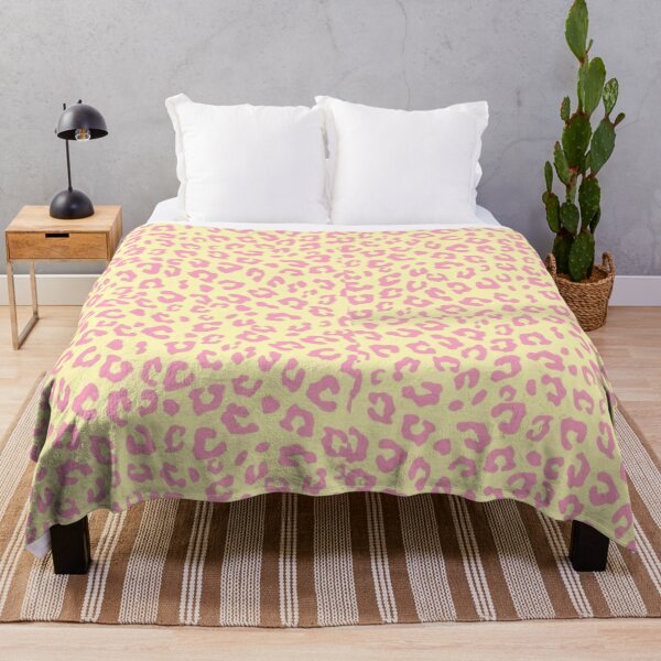 Item preview, Preppy Pink and Pastel Yellow Leopard Print Aesthetic Wallpaper designed and sold by lilacWhim.