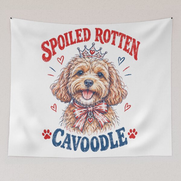 Item preview, Spoiled Rotten Cavoodle Princess Crown Puppy designed and sold by Yellowriversss.