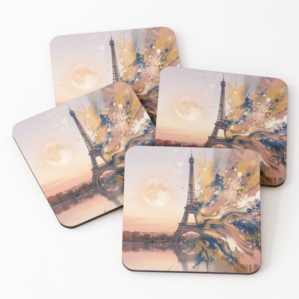 Item preview, ESSENCE OF PARIS - Sunset at the Eiffel Tower with Splashes of Modern Art designed and sold by Carlos Cayuela.