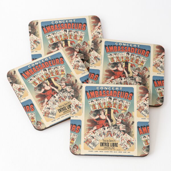 Item preview, Concert Ambassadeurs Cheret Playing Cards 1883 designed and sold by artofuniverse.