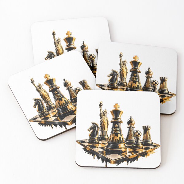 Item preview, Gold Chess New York Design | Statue of Liberty NYC Skyline Chess Pieces designed and sold by HoMya.