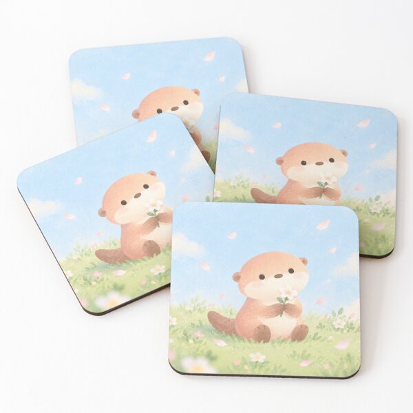 Item preview, Otter Holding a Flower in a Spring Meadow designed and sold by AshiraCreations.