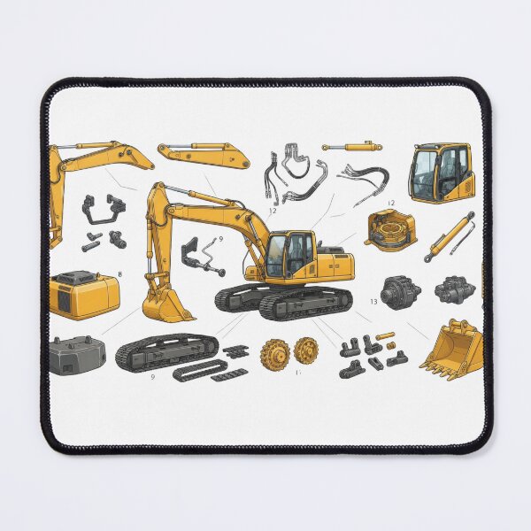 Item preview, Excavator Exploded View designed and sold by 4AGift.
