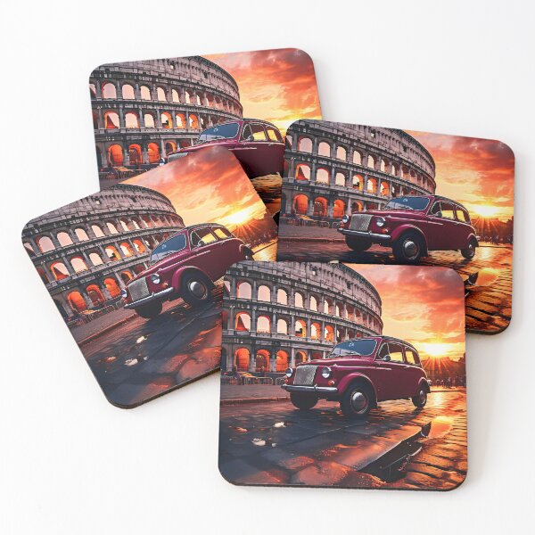 Item preview, Classic Red City Car at Roman Sunset designed and sold by RevUpDesign.