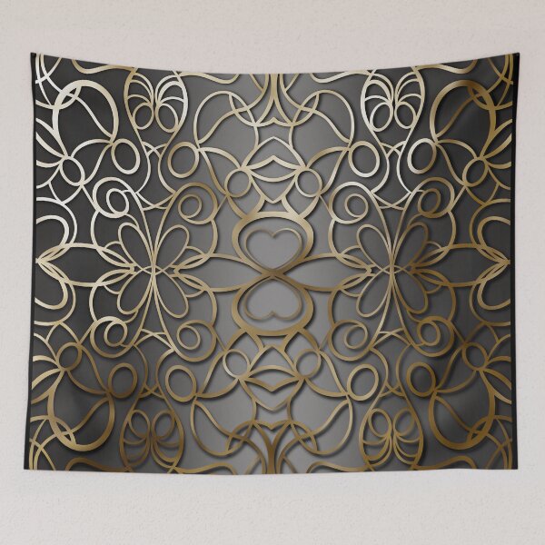 Item preview, Antique Gold and Charcoal Ornamental Pattern designed and sold by Visual Studio 888.