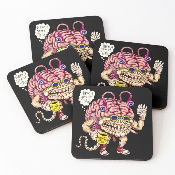Item preview, Brain Monster Drinking Coffe designed and sold by nerdyygraphic.