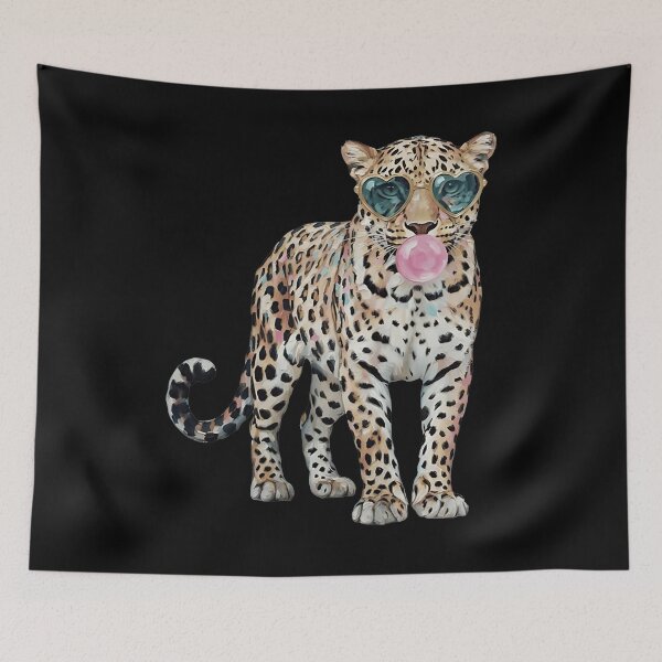 Item preview, Spotted Leopard Heart Shades Bubblegum Portrait designed and sold by Nekoojimeo.