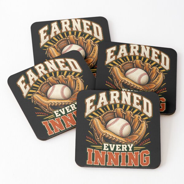 Item preview, Earned Every Inning Vintage Baseball Glove Retro Sports designed and sold by Artify Works.