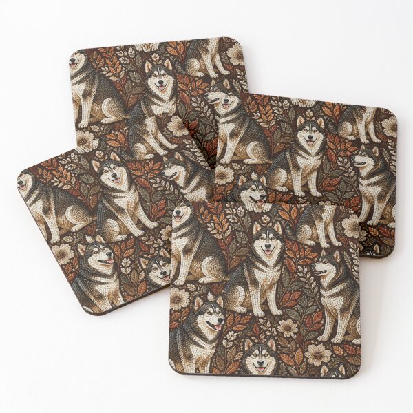 Item preview, Alaskan Klee Kai with Botanical Patterns designed and sold by Wags & Tails.