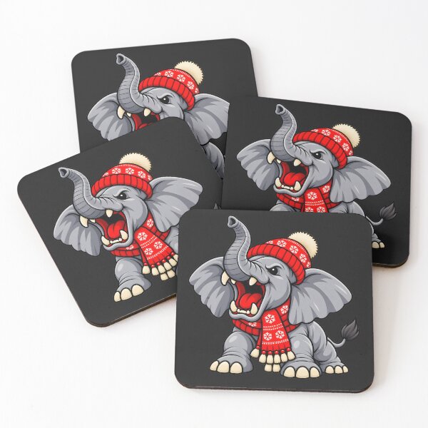 Item preview, Fierce Roaring Baby Elephant Winter Christmas Hat Minimalist designed and sold by ROARSOME DESiGNS.
