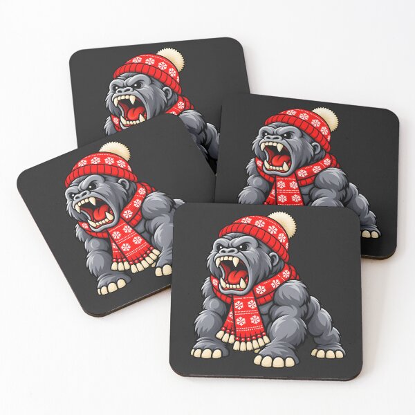 Item preview, Fierce Christmas Baby Gorilla Winter Hat and Scarf Minimalist designed and sold by ROARSOME DESiGNS.