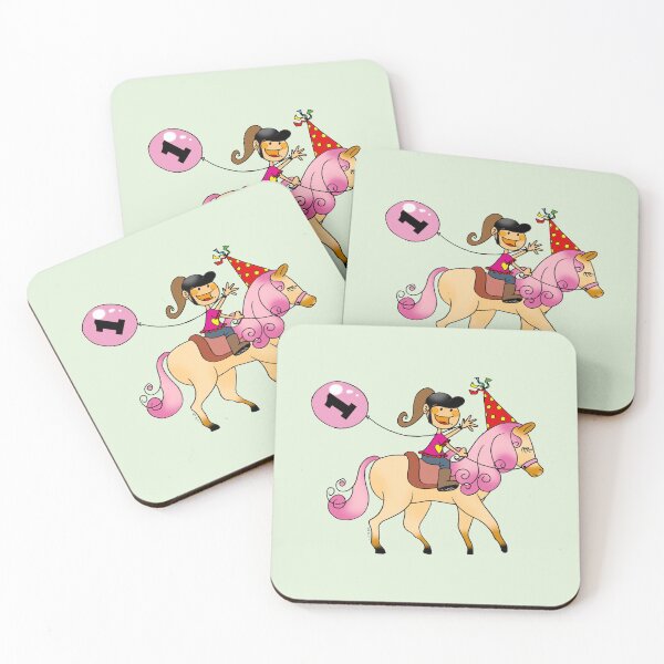 Item preview, 1st Birthday Girl Cute Pony Ride Pink Balloon Number One designed and sold by CuteCartoon.
