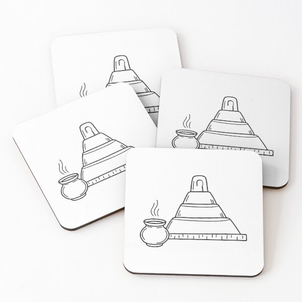 Item preview, A ziggurat near a clay pot resting on a platform designed and sold by rasagamastore.