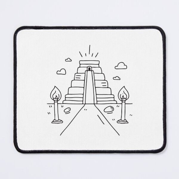 Item preview, A ziggurat near a stone walkway lined with torches designed and sold by rasagamastore.