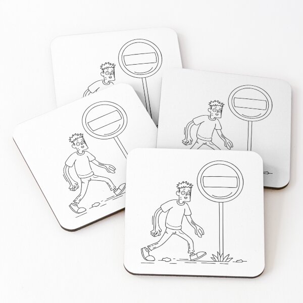 Item preview, A zombie stumbling past a warning stop sign designed and sold by rasagamastore.