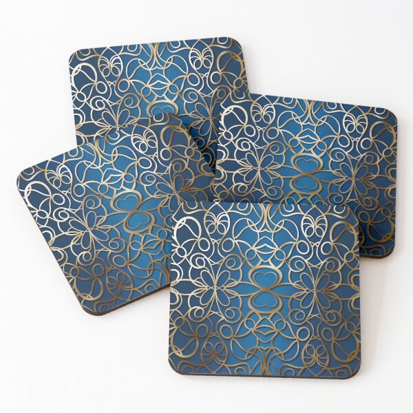 Item preview, Royal Blue and Gold Ornamental Pattern designed and sold by Visual Studio 888.