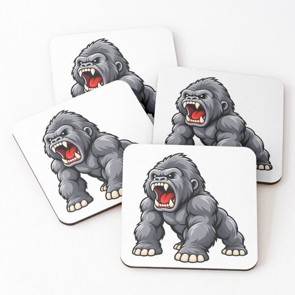 Item preview, Fierce Roaring Cute Baby Gorilla Illustration Minimalist designed and sold by ROARSOME DESiGNS.