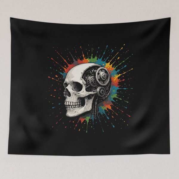 Item preview, Mechanical Skull Colorful Splash Steampunk designed and sold by Loona97.
