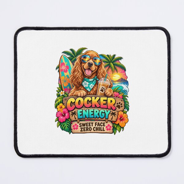 Item preview, Funny English Cocker Spaniel Energy Retro Dog Design designed and sold by JezzasFunnyShirts .
