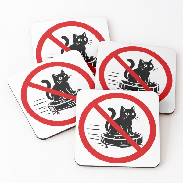 Item preview, No Cats on Robot Vacuums Funny Sign designed and sold by MonkiFlipp.