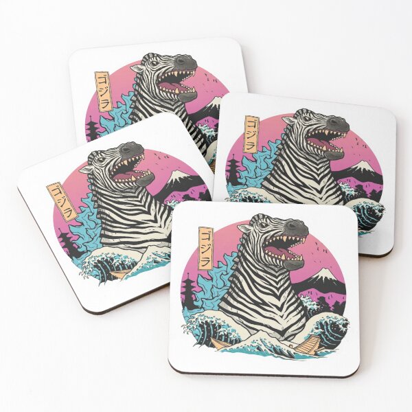 Item preview, Zebra Godzilla Japanese Ukiyo-e Wave Monster Sticker designed and sold by ORI.
