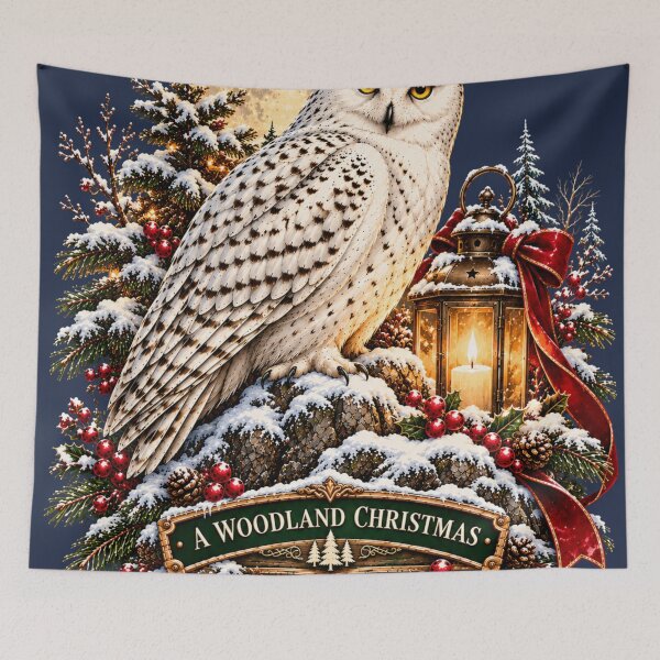 Item preview, Snowy Owl Christmas Vintage Lantern Winter Art designed and sold by CalmCapy Co.