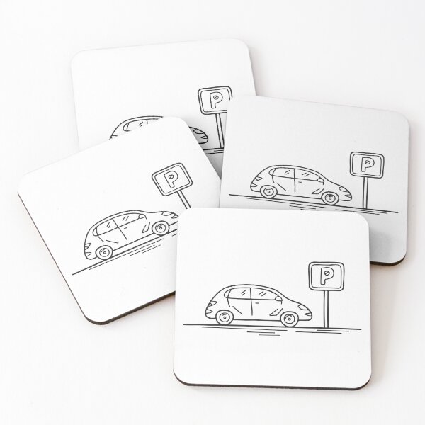 Item preview, A car comes to a halt in the parking area designed and sold by rasagamastore.