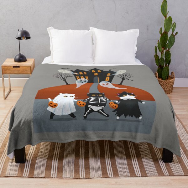 Item preview, Cute Halloween Cats Haunted House Spooky Ghost Art designed and sold by OlyvieArt.
