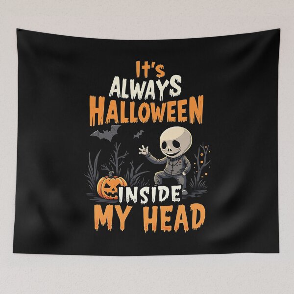 Item preview, It's Always Halloween Inside My Head Spooky Gift designed and sold by Say It With Ink.
