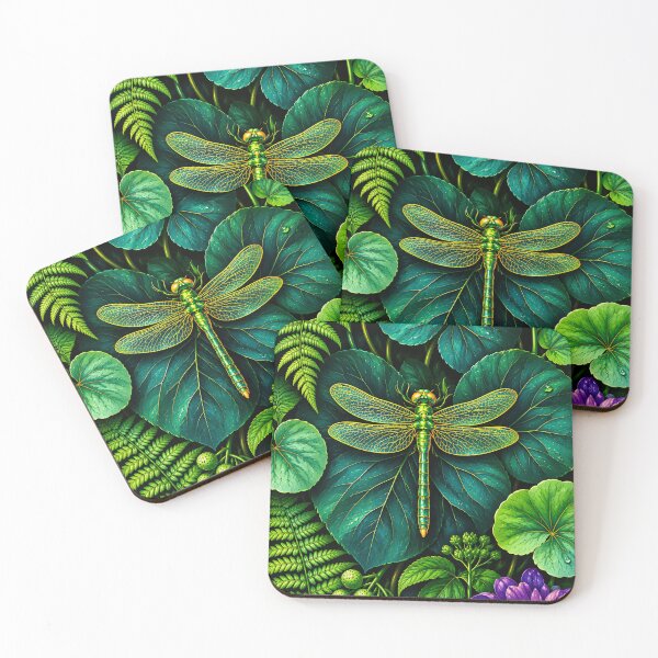 Item preview, Emerald Dragonfly in Enchanted Botanical Garden designed and sold by Curio Meridian.