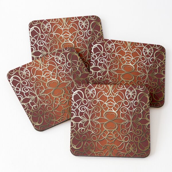Item preview, Burnt Orange and Antique Gold Ornamental Pattern designed and sold by Visual Studio 888.