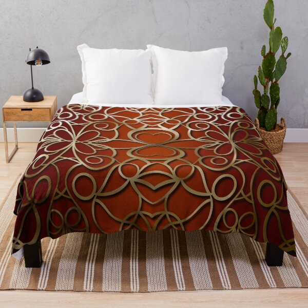Item preview, Burnt Orange and Antique Gold Ornamental Pattern designed and sold by Visual Studio 888.
