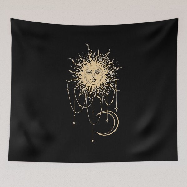 Item preview, Celestial Sun Face with Hanging Crescent Moon Charms designed and sold by egabilo.