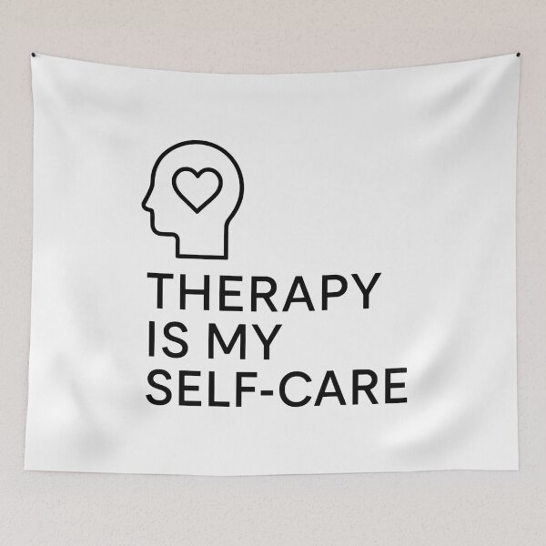 Item preview, Therapy Is My Self-Care Minimalist Head And Heart Outline designed and sold by ThreadQuirk.