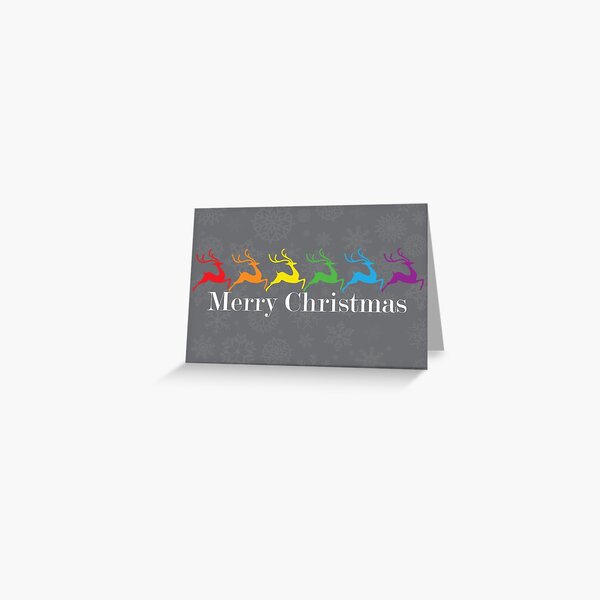 Gay Christmas Deers 1 Greeting Card
