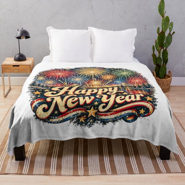 Item preview, Vintage Happy New Year Fireworks Retro Design designed and sold by NicheWearStudio.
