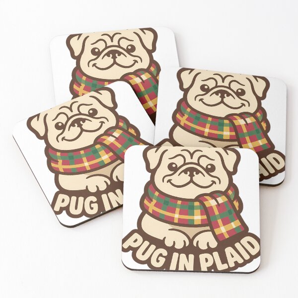 Item preview, Retro Pug Plaid Scarf Christmas Dog Type Design designed and sold by pumsquare.
