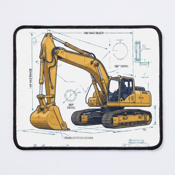 Item preview, Excavator Blueprint Engineering Design designed and sold by 4AGift.