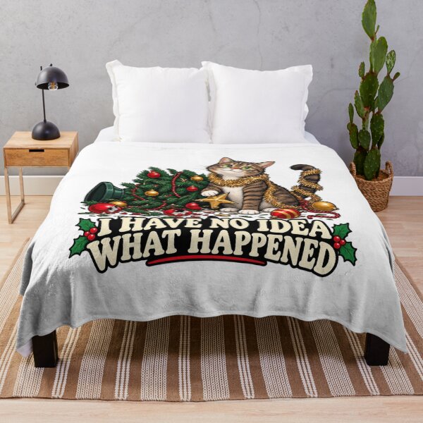 Item preview, Funny Christmas Cat T Shirt I Have No Idea What Happened Kitty Kitten designed and sold by w1ckerman.