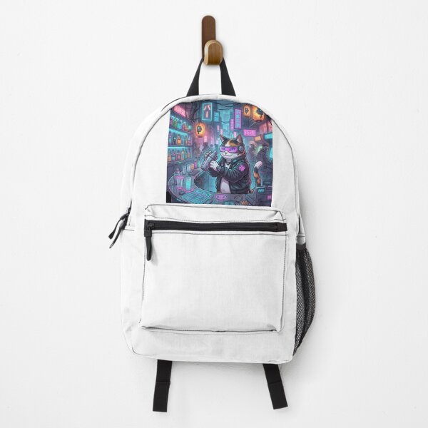 Item preview, Cyberpunk Bartender Cat: Neo-Tokyo Night Lounge designed and sold by Zen Motif Japan.