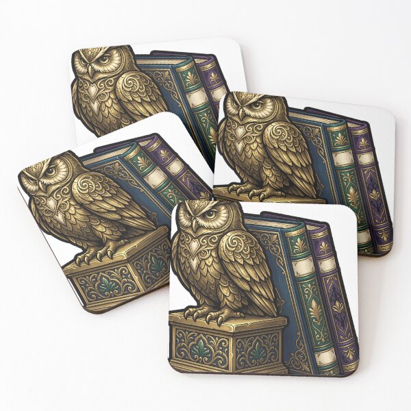 Item preview, Dark Academia Owl Bookend - Brass Owl Gothic Emblem designed and sold by IllumeInk.