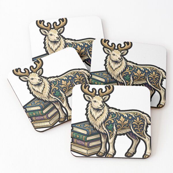 Item preview, Winter Stag - Book Stack Companion Gothic Emblem designed and sold by IllumeInk.