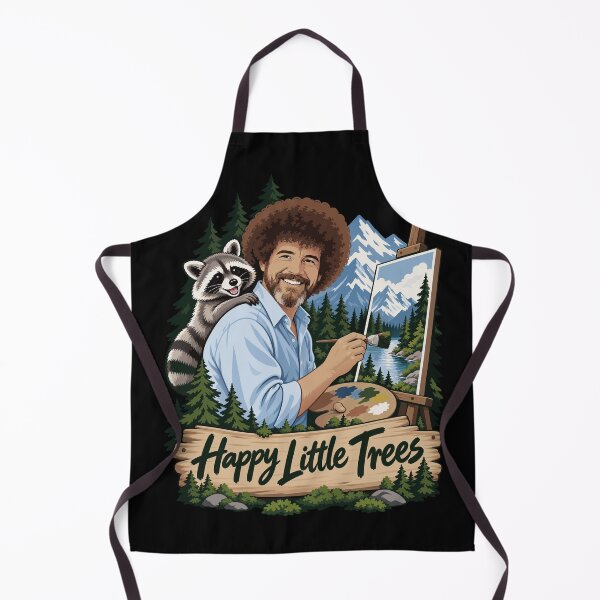 Item preview, Copia de Bob Ross y el mapache Happy Little Trees designed and sold by karamram.