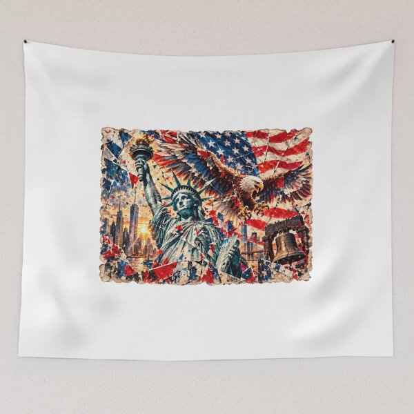 Item preview, Mount Rushmore USA Heritage Shirt – Fractured Granite American Flag, 3D Presidential Monument, Rustic Stone Patriotic Artwork, American History Gift designed and sold by GoodPlaceToShop.