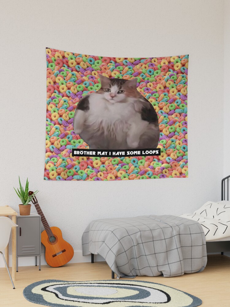 Thumbnail 1 of 3, Tapestry, Loops Brother Kitty designed and sold by ArtsyPrincess.