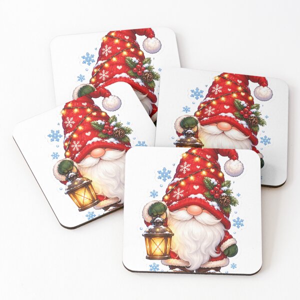 Item preview, Christmas Gnome with Lantern | Cute Holiday Gnome Winter designed and sold by SaeedArtStudio.