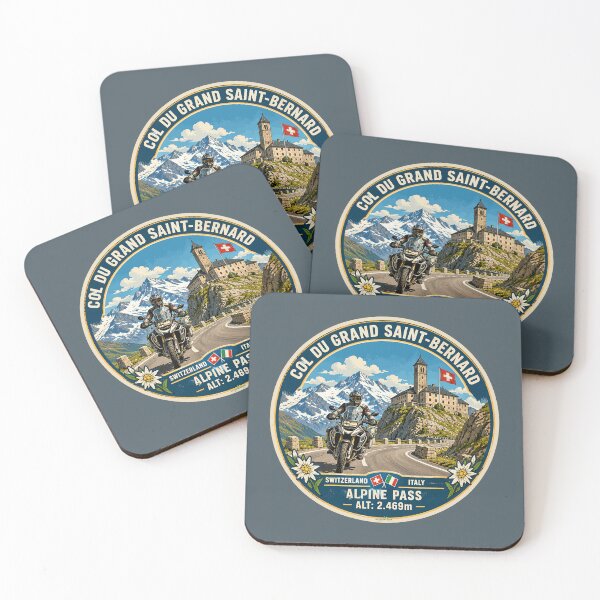 Item preview, Great St Bernard Pass, Valais, Switzerland Motorcycle Sticker TShirt 07 designed and sold by OuterShellUK.