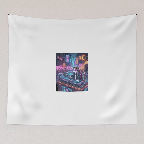 Item preview, Cyberpunk DJ Cat: Neo-Tokyo Night Club designed and sold by Zen Motif Japan.